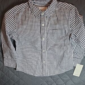 Nordstrom Kids Navy and White Checkered Button-Down Shirt
